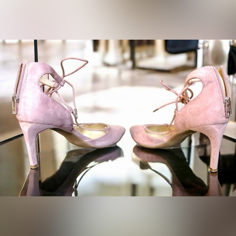 Sam & Libby chic lace-up stiletto heels. - Picture 7 of 13